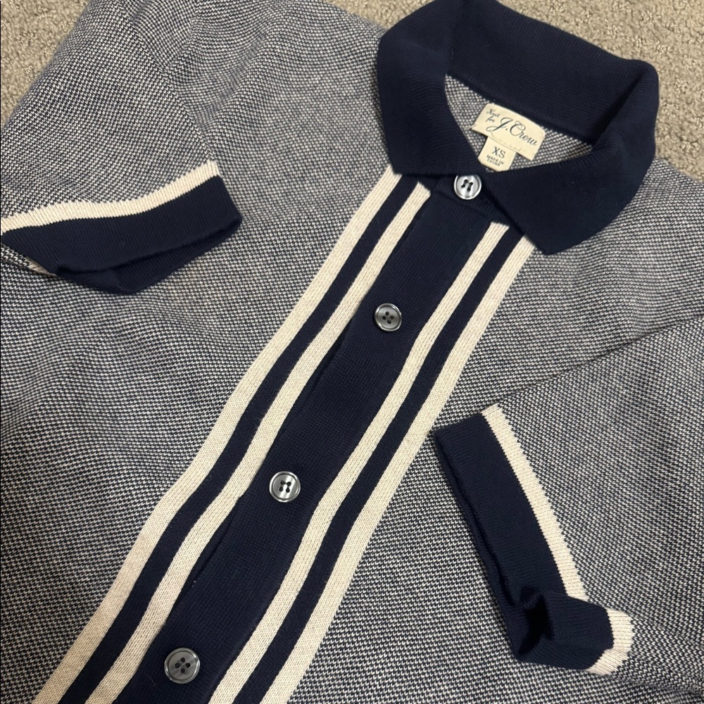 Navy Polo Sweater Men